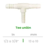 Tee Unión Conekta 1/2 a 3/8" - Solución Compacta y Robusta - t3 - Ideal para Reducción de Tamaño