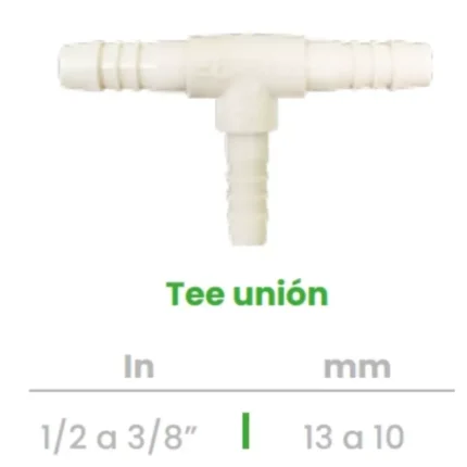 Tee Unión Conekta 1/2 a 3/8" - Solución Compacta y Robusta - t3 - Ideal para Reducción de Tamaño