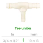Tee Unión Conekta 3/4 a 1/2" - Solución Compacta y Funcional - t5 - Diseñada para Conexiones de Riego