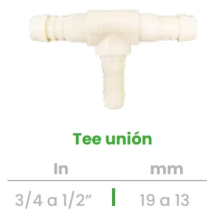 Tee Unión Conekta 3/4 a 1/2" - Solución Compacta y Funcional - t5 - Diseñada para Conexiones de Riego
