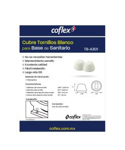 CUBRETORNILLO PARA BASE DE SANITARIO COLOR BLANCO