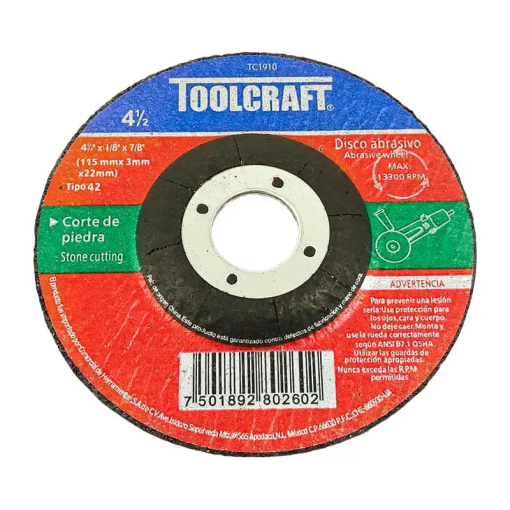 DISCO P/CORTE DE CONCRETO 4 1/2"   TOOLCRAFT