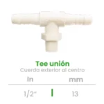 Tee Unión con Cuerda Exterior al Centro Conekta 1/2" - Alta Resistencia - tce1 - Diseñada para Sistemas Hidráulicos