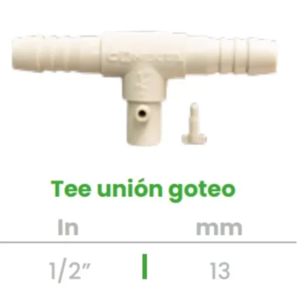 Tee Unión para Goteo Conekta 1/2" - Diseño Funcional y Preciso - tg - Perfecta para Riego