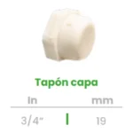 Tapón Capa Conekta 3/4" - Construcción Resistente y Compacta - tpc2 - Ideal para Proyectos de Agua