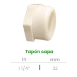 Tapón Capa Conekta 1 1/4" - Alta Resistencia y Durabilidad - tpc4 - Diseñado para Instalaciones Comerciales