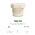 Tapón Exterior Conekta 3/4" - Alta Resistencia y Funcionalidad - tpe2 - Ideal para Uso Residencial y Comercial