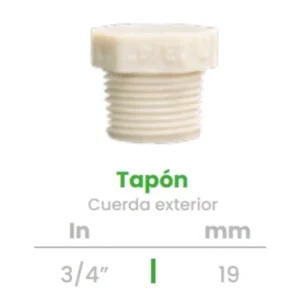 Tapón Exterior Conekta 3/4" - Alta Resistencia y Funcionalidad - tpe2 - Ideal para Uso Residencial y Comercial