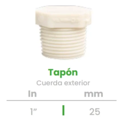 Tapón Exterior Conekta 1" - Solución Robusta y Precisa - tpe3 - Diseñado para Instalaciones Industriales
