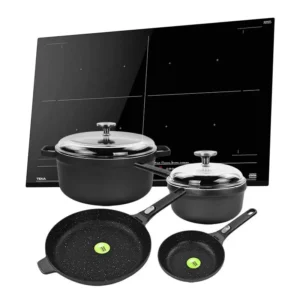 PARRILLA DE VITROCERAMICA DE INDUC 4 ZONAS +BATERI