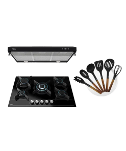 PARRILLA GAS 5Q VITROCER 76CM +CAMPANA 80CM NEGRO