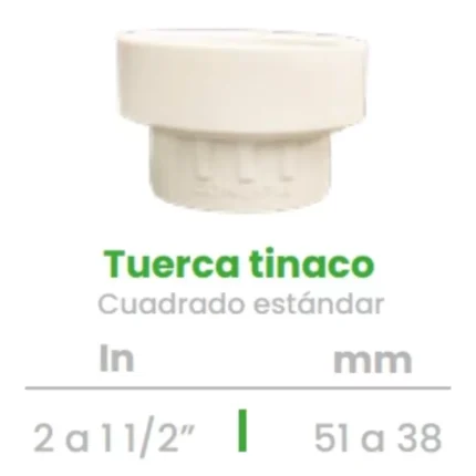 Tuerca para Tinaco Cuadrado Conekta 2 a 1 1/2" Estándar - Alta Resistencia y Durabilidad - ttc1e - Ideal para Conexiones de Agua