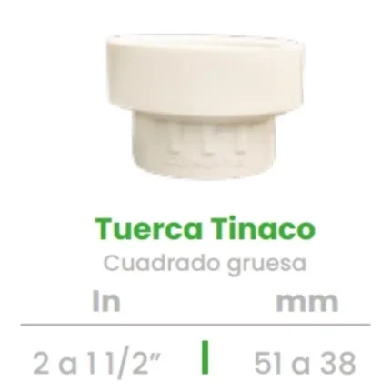 Tuerca para Tinaco Cuadrado Conekta 2 a 1 1/2" Gruesa - Alta Resistencia y Versatilidad - ttc1g - Perfecta para Proyectos Comerciales