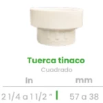 Tuerca para Tinaco Cuadrado Conekta 2 1/4 a 1 1/2" - Conexión Precisa y Durable - ttc2 - Ideal para Uso Residencial y Comercial