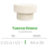 Tuerca para Tinaco Cuadrado Conekta 2 1/2 a 1 1/2" - Construcción Robusta y Segura - ttc3 - Diseñada para Sistemas de Agua