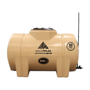 Tinaco Horizontal Tricapa Beige 800L Moldyplas con Multiconector y Válvula de Llenado