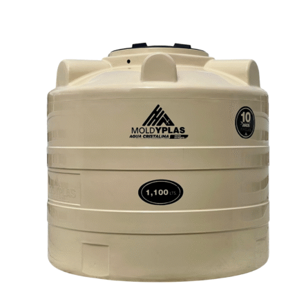 Tinaco Tricapa Beige 1,100L Moldyplas con Multiconector y Válvula de Llenado