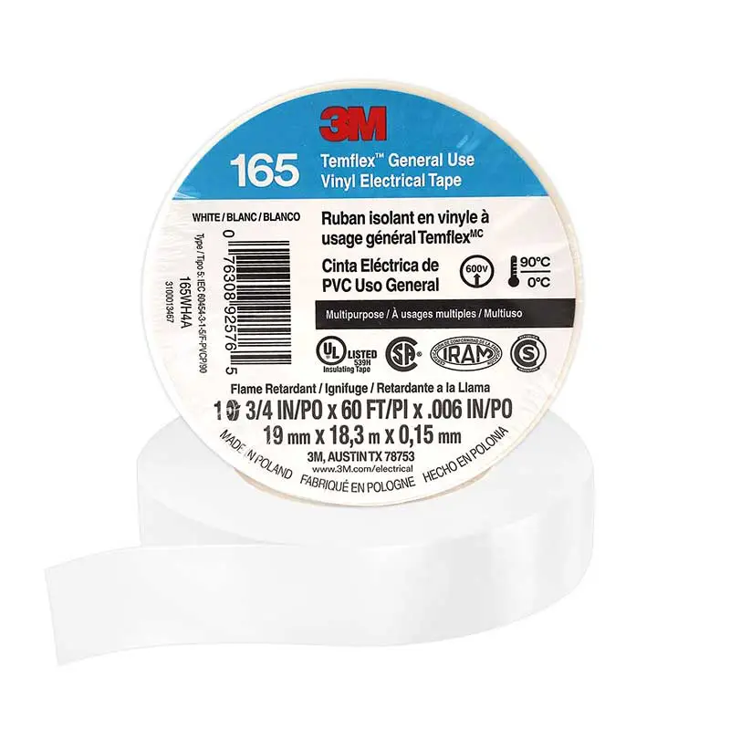 CINTA AISLAR 19 MM X 18 MT BLANCO 165 TEMFLEX