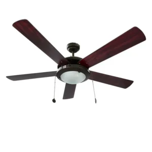 VENTILADOR TECHO 52" 5 ASPAS 1 LAMP 2.F CAOB C.CAD