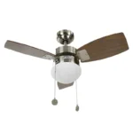 VENTILADOR TECHO 30" 3 ASPAS 1 LAMP SATIN C.CADENA