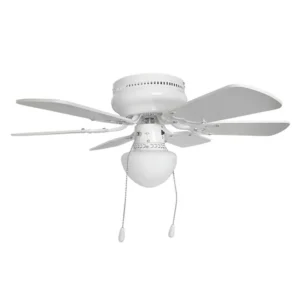 VENTILADOR DE TECHO C/LAMPARA 6 ASPAS 30" BLANCO