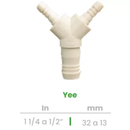 Yee Conekta 1 1/4 a 1/2" - Reducción Segura y Compacta - y11 - Diseñado para Uso Residencial