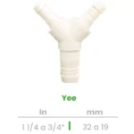 Yee Conekta 1 1/4 a 3/4" - Alta Resistencia y Durabilidad - y12 - Perfecta para Instalaciones Comerciales
