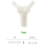 Yee Conekta 1 1/2 a 3/4" - Reducción Funcional y Compacta - y15 - Diseñado para Uso Residencial