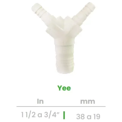 Yee Conekta 1 1/2 a 3/4" - Reducción Funcional y Compacta - y15 - Diseñado para Uso Residencial