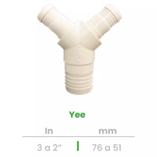 Yee Conekta 3 a 2" - Construcción Resistente y Compacta - y20 - Diseñada para Proyectos Industriales
