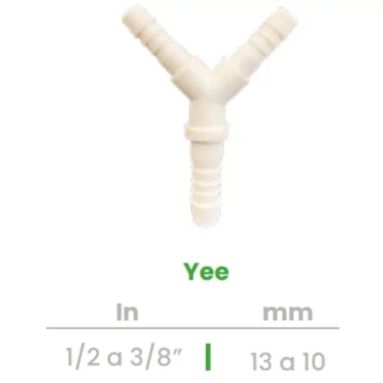 Yee Conekta 1/2 a 3/8" - Solución Compacta y Resistente - y3 - Perfecto para Reducción de Tamaño