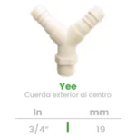 Yee con Cuerda Exterior al Centro Conekta 3/4" - Construcción Segura y Funcional - y5 - Ideal para Sistemas Comerciales