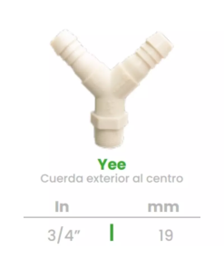 Yee con Cuerda Exterior al Centro Conekta 3/4" - Construcción Segura y Funcional - y5 - Ideal para Sistemas Comerciales