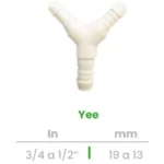 Yee Conekta 3/4 a 1/2" - Reducción Funcional y Robusta - y6 - Compatible con Sistemas de Riego