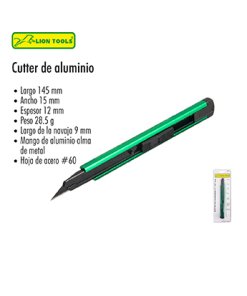 Cutter de Aluminio LION TOOLS – Cuerpo Liviano y Resistente (Clave 0411)