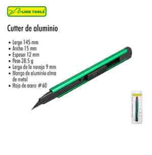 Cutter de Aluminio LION TOOLS – Cuerpo Liviano y Resistente (Clave 0411)
