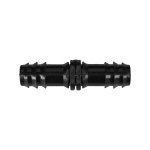 Cople de Inserción Barb Wade Rain de 16mm x 16mm, Entrada 16mm, Salida 16mm, Color Negro, Perfecto para Conectar Tuberías de Riego