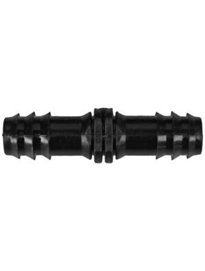 Cople de Inserción Barb Wade Rain de 16mm x 16mm, Entrada 16mm, Salida 16mm, Color Negro, Perfecto para Conectar Tuberías de Riego