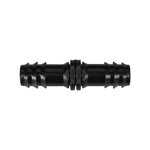 Cople de Inserción Barb Wade Rain de 16mm x 16mm, Entrada 16mm, Salida 16mm, Color Negro, Perfecto para Conectar Tuberías de Riego