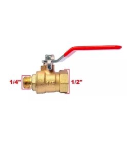 Llave de Paso Válvula de Esfera para Compresor de Aire 1/2" x 1/4", Alta Resistencia y Durabilidad - Código: LPE-124