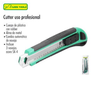 Cutter Profesional LION TOOLS – Seguro con Mecanismo de Bloqueo (Clave 0416)