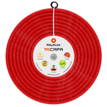 Poliducto Rojo pesado 1/2″ con Guía 100m   Poliflex