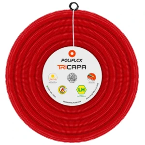 Poliducto Rojo pesado 3/4″ con Guía 50m Poliflex