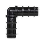 Codo de Inserción Barb Wade Rain de 16mm x 16mm, Entrada 16mm, Salida 16mm, Color Negro, Perfecto para Cambiar la Dirección del Flujo de Agua