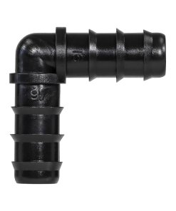 Codo de Inserción Barb Wade Rain de 16mm x 16mm, Entrada 16mm, Salida 16mm, Color Negro, Perfecto para Cambiar la Dirección del Flujo de Agua