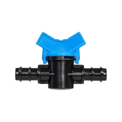 Mini-Válvula Wade Rain Manguera-Manguera de 16mm Azul, Perfecta para Controlar el Flujo de Agua en Sistemas de Riego, Color Azul