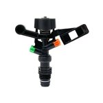 Aspersor Wade Rain 1/2" Plástico, Entrada 1/2" NPT, Presión de Operación 2.0-4.0 kg/cm2, Trayectoria 24°, Mecanismo de Impacto, Rango de Radio 10-12m, Flujo 0.46 LPS, Peso 0.05 kg