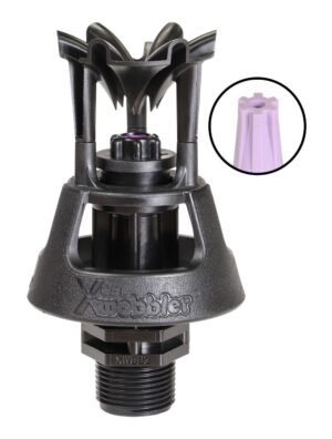 Senninger Xcel-Wobbler Wade Rain 1/2" Ángulo Alto, Boquilla #8 (1/8"), Entrada 1/2" NPT, Flujo 318-502 LPH, Diámetro 12.8-15.7m, Presión de Operación 0.69-1.72 BAR