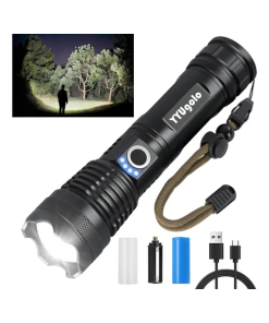 Lampara Tictica 32000 Lm Bateria Extra Grande Usb Recargable Linterna Negro Luz Blanco yyugolo