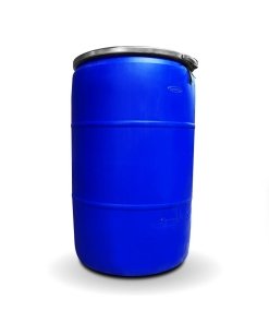 Tambo de Plástico Azul Rey Abierto de 220 litros con Tapa y Cincho